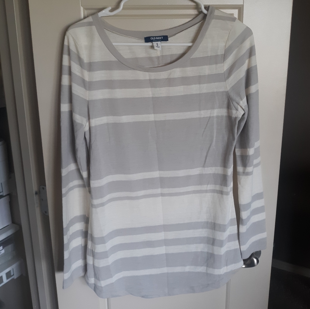 Grey & White Striped Longsleeve